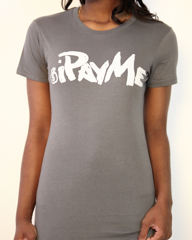 Women’s Grey w/ white iPayMe Lettering T- Shirt
