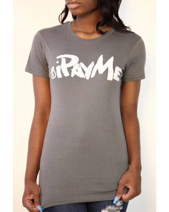 Women’s Grey w/ white iPayMe Lettering T- Shirt