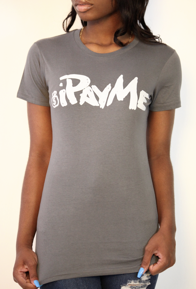 Women’s Grey w/ white iPayMe Lettering T- Shirt