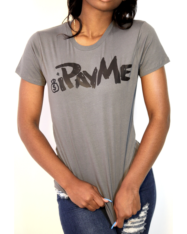Women’s Grey w/ black iPayMe Lettering T-Shirt