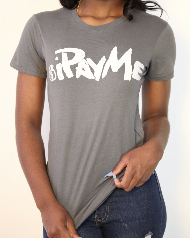 Women’s Grey w/ white iPayMe Lettering T- Shirt