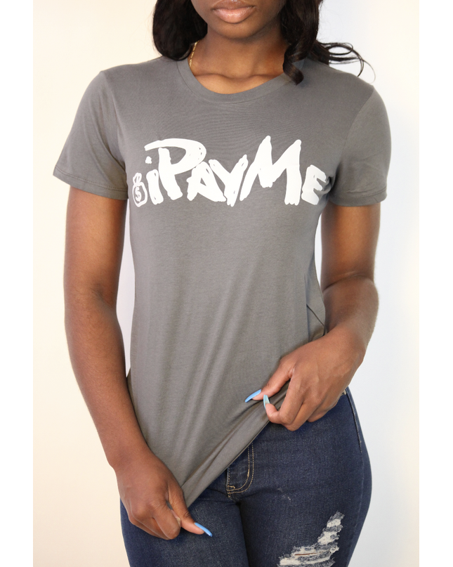 Women’s Grey w/ white iPayMe Lettering T- Shirt